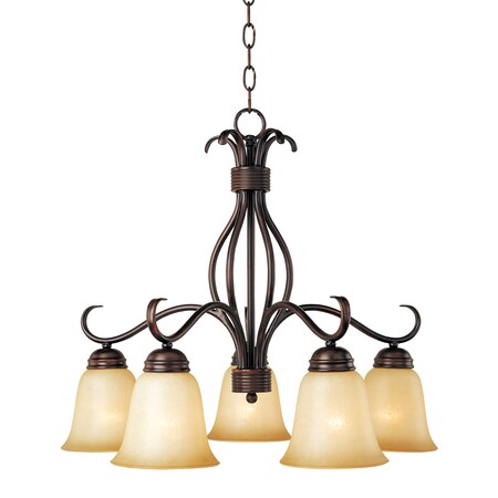 Maxim Lighting Basix 5-Light 25" Wide Oil Rubbed Bronze Chandelier 10124WSOI